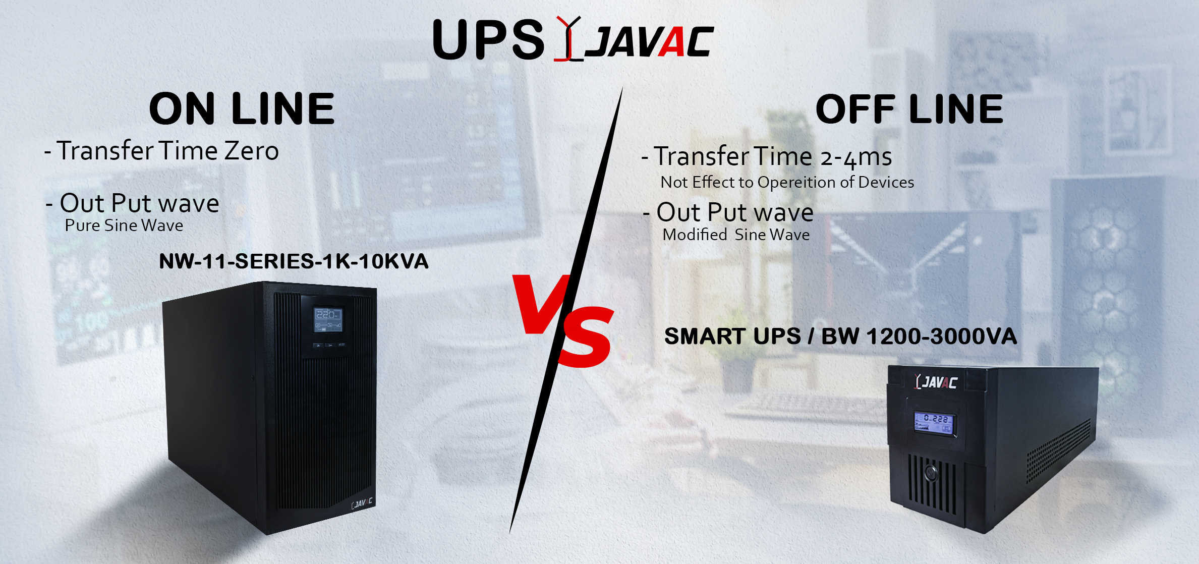 أنواع أجهزة مانع انقطاع التيار الكهربي UPS 